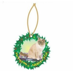 Ragdoll Cat Promotional Wreath Ornament w/ Black Back (4 Square Inch)