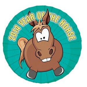 2014 Year of the Horse Round Maxi Magnet w/ Button Magnet (2 Square Inch)