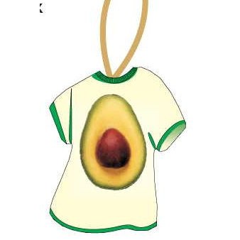 Avocado T-Shirt Promotional Ornament w/ Black Back (4 Square Inch)