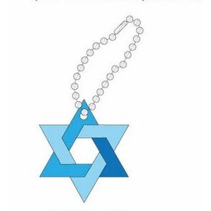 Star Of David Promotional Key Chain w/ Black Back (2 Square Inch)