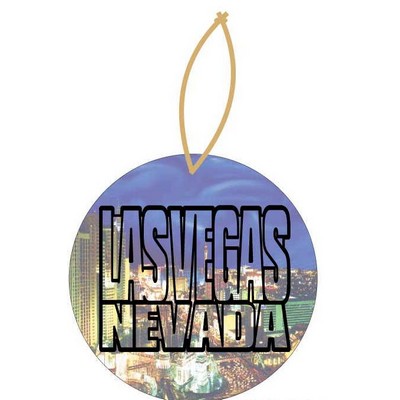 Las Vegas City Scape Promotional Ornament w/ Black Back (4 Square Inch)
