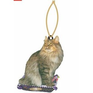 Maine Coon Cat Promotional Ornament w/ Black Back (4 Square Inch)