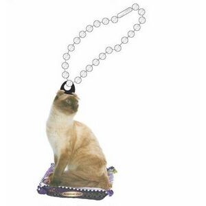 American Curl Cat Promotional Key Chain w/ Black Back (4 Square Inch)