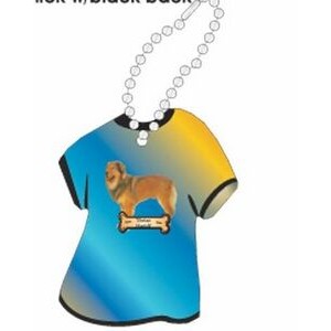 Tibetan Mastiff Dog Promotional T Shirt Key Chain w/ Black Back (4 Square Inch)