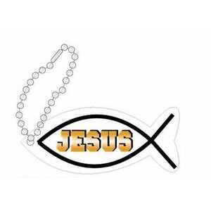 Jesus Fish Promotional Key Chain w/ Black Back (2 Square Inch)