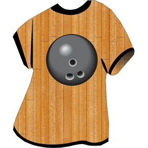 Gray Bowling Ball T-Shirt Acrylic Coaster w/Felt Back