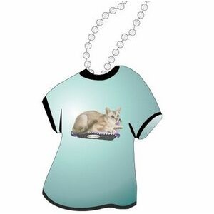 Asian Burmilla Cat Promotional T Shirt Key Chain w/ Black Back (4 Square Inch)