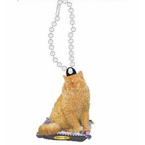 Selkirk Rex Cat Promotional Key Chain w/ Black Back (4 Square Inch)