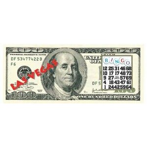 Las Vegas Bingo $100 Bill Maxi Magnet (2 Square Inch)