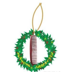 Comb Promotional Wreath Ornament w/ Black Back (3 Square Inch)