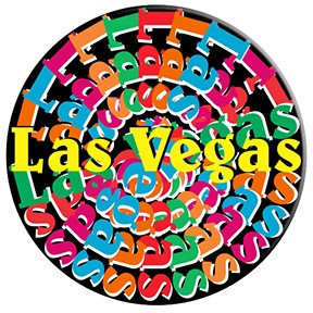 Las Vegas (Step/Repeat) Chip Promotional Magnet w/ Strip Magnet (4 Square Inch)