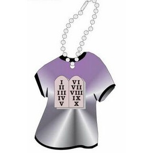 10 Commandments Promotional T Shirt Key Chain w/ Black Back (4 Square Inch)