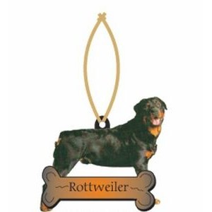 Rottweiler Dog Promotional Ornament w/ Black Back (4 Square Inch)