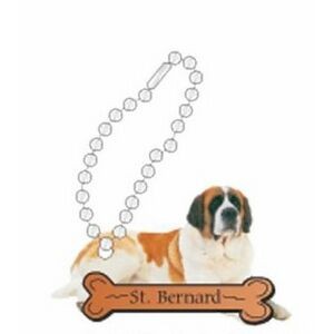 St. Bernard Dog Promotional Key Chain w/ Black Back (4 Square Inch)