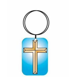 Gold Cross Executive Keychain w/Mirrored Back (2 Square Inch)