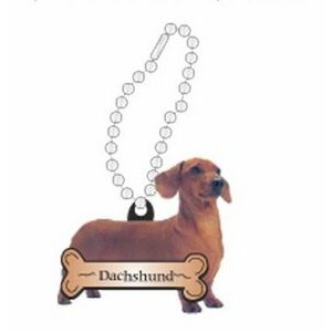 Dachshund Dog Promotional Key Chain w/ Black Back (4 Square Inch)