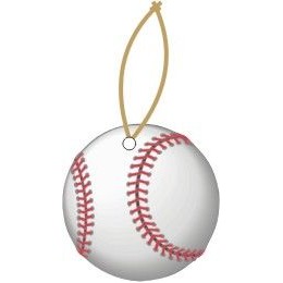 Baseball Promotional Ornament w/ Black Back (4 Square Inch)