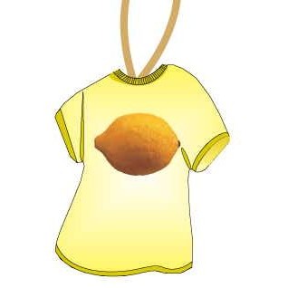 Lemon T-Shirt Promotional Ornament w/ Black Back (4 Square Inch)