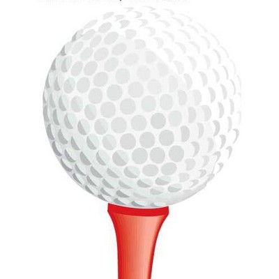 Tee Golf Ball & Tee Acrylic Coaster w/Felt Back