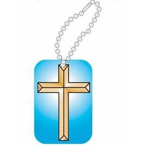 Gold Cross Promotional Key Chain w/ Black Back (2 Square Inch)