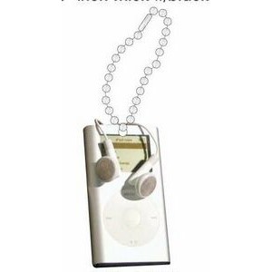 Mp3 Player Promotional Key Chain w/ Black Back (2 Square Inch)
