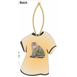 Exotic Shorthair Cat T-Shirt Promotional Ornament w/ Black Back (4")