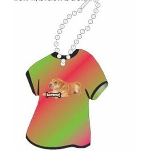 Shar Pei Dog Promotional T Shirt Key Chain w/ Black Back (4 Square Inch)