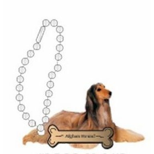 Afghan Hound Dog Promotional Key Chain w/ Black Back (4 Square Inch)