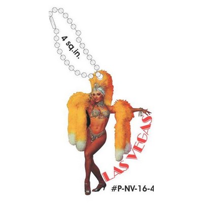 Showgirl in Yellow Key Chain w/ Black Back (4 Square Inch)