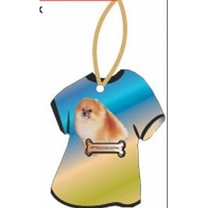 Pomeranian Dog T-Shirt Promotional Ornament w/ Black Back (4")