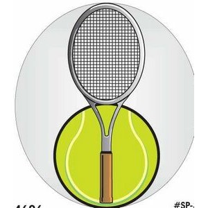 Tennis Ball & Racket Acrylic Coaster w/Felt Back