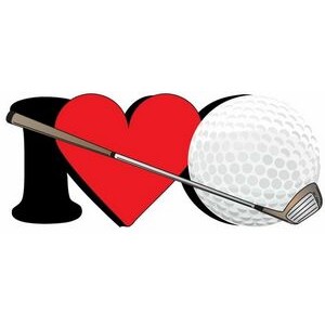 I Love Golf Acrylic Coaster w/Felt Back