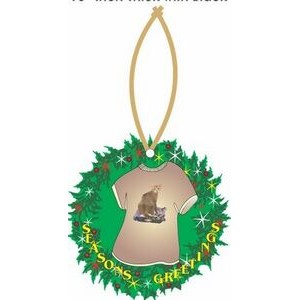 Egyptian Mau Cat T-Shirt Promotional Wreath Ornament w/ Black Back