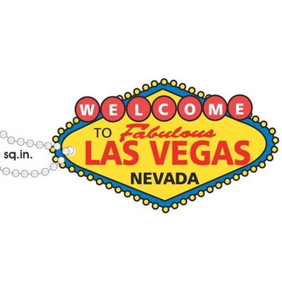 Welcome to Las Vegas Sign Promotional Key Chain w/ Black Back (4 Square Inch)