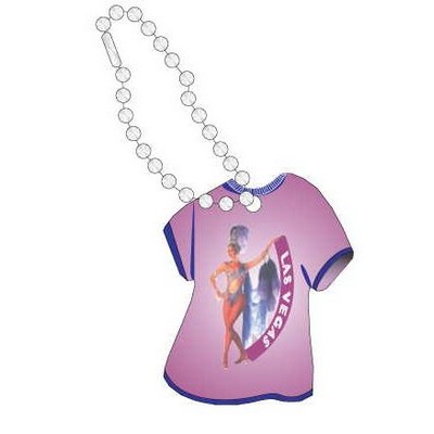 Vegas Showgirl in Purple T-Shirt Key Chain w/ Black Back (4")