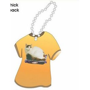 Turkish Van Cat Promotional T Shirt Key Chain w/ Black Back (4 Square Inch)