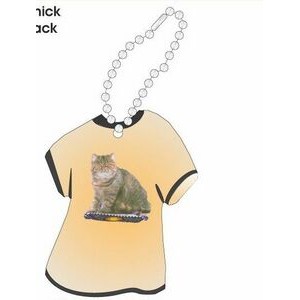 Exotic Shorthair Cat Promotional T Shirt Keychain w/ Black Back (4 Square Inch)