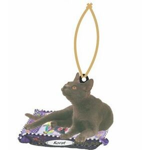 Korat Cat Promotional Ornament w/ Black Back (4 Square Inch)