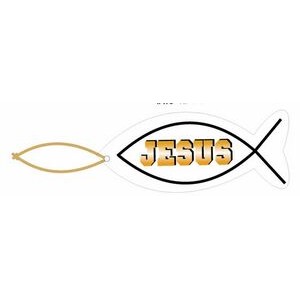 Jesus Fish Promotional Ornament w/ Black Back (4 Square Inch)