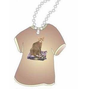 Egyptian Mau Cat Promotional T Shirt Key Chain w/ Black Back (4 Square Inch)