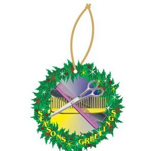 Beautician Combo Executive Wreath Ornament w/ Mirrored Back (3 Square Inch)