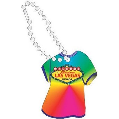 Welcome to Las Vegas Sign T-Shirt Key Chain w/ Black Back (4 Square Inch)