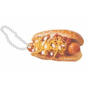 Chili Cheese Dog Promotional T Shirt Key Chain w/ Black Back (4 Square Inch)