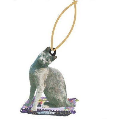Russian Blue Cat Promotional Ornament w/ Black Back (4 Square Inch)