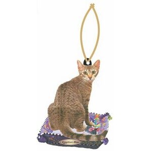 Egyptian Mau Cat Promotional Ornament w/ Black Back (4 Square Inch)