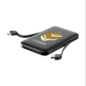 Slim Credit Card PB with USB C & Lightening Adapters