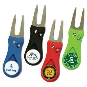 Metal Golf Divot Tool With Magnetic Ball Marker