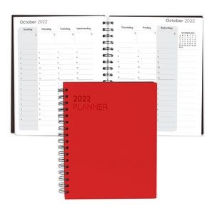 Senzabrite Faux Leather Spiral Weekly Planner Notebook