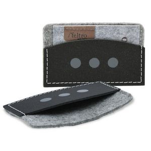 Feltro Collection Brief Leather and Felt Business Card Holder