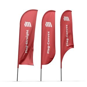16' Advertising Flag Double w Ground Spike or Cross Base